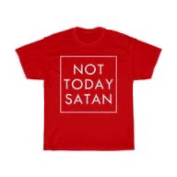 Tops - Red! Medium Red.   Not Today Satan tee shirt